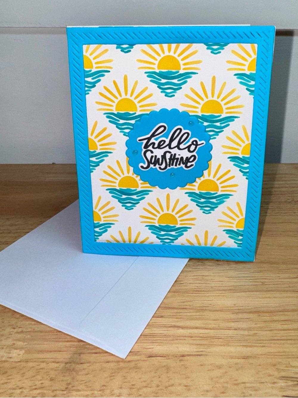 Hello Sunshine Sunrise Sunset Card– Handmade Greeting Card Any Occassion